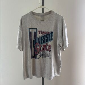 Vintage vtg Tennessee state tigers light gray shirt tee L